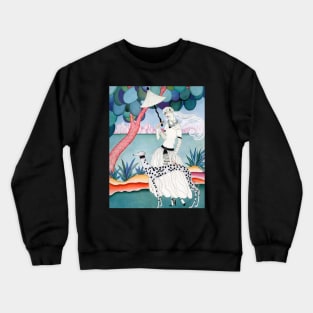 Woman and Dog Crewneck Sweatshirt